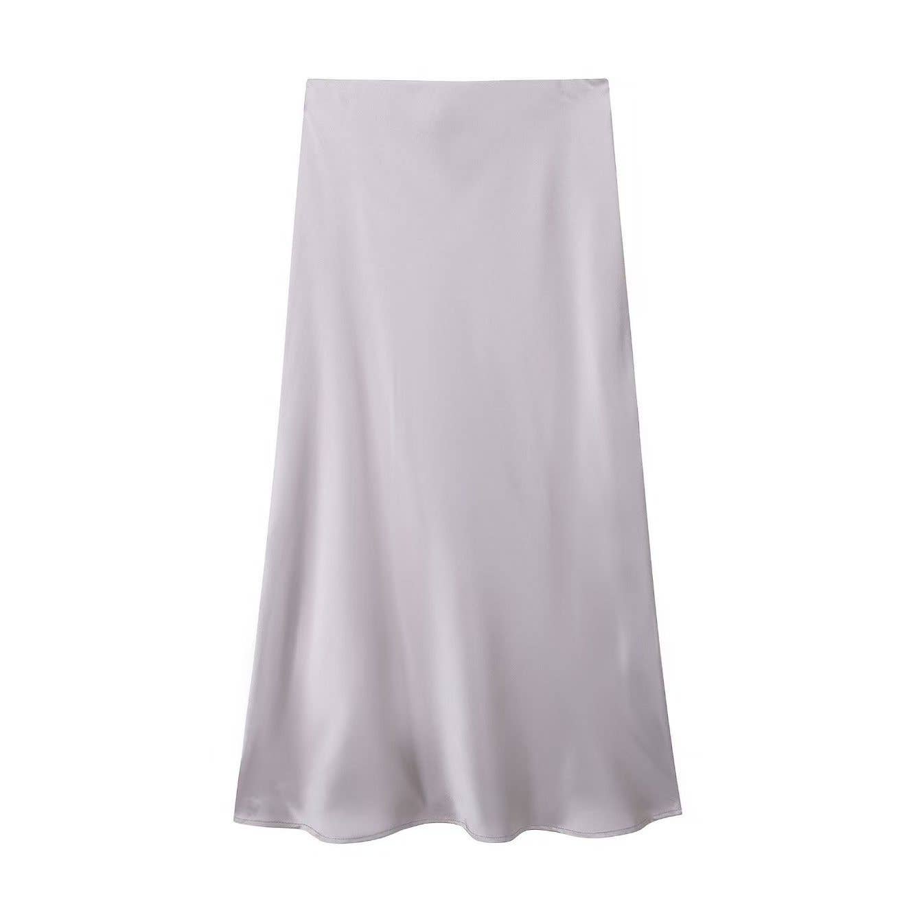 HIDDENBRAND - Wholesale Skirt - Women's - Office satin midi skirt 27 colors10