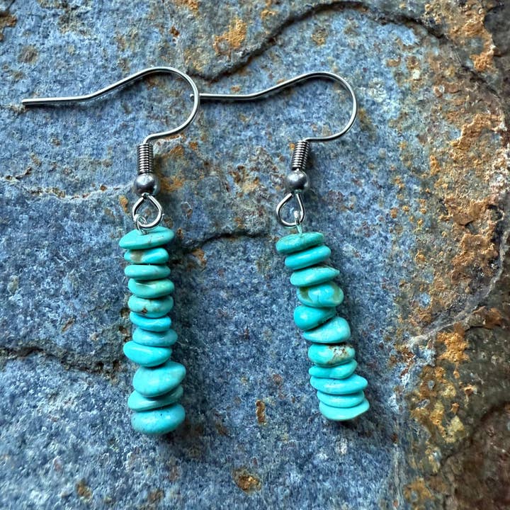 Wild Mountain Soul Designs - Vendita all'ingrosso Orecchini pendenti - Orecchini con schegge di turchese Kingman