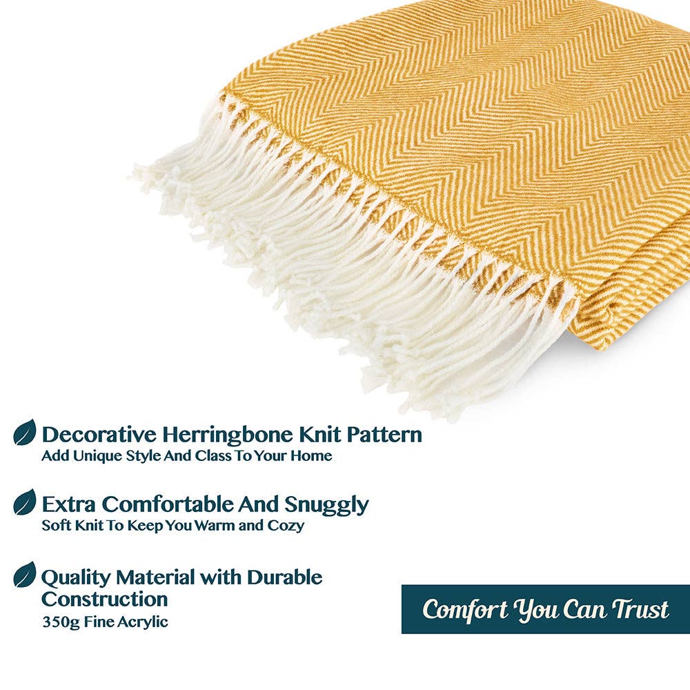 Pavilia - Wholesale Throw Blanket - Herringbone Knit Fringe Throw Blanket16