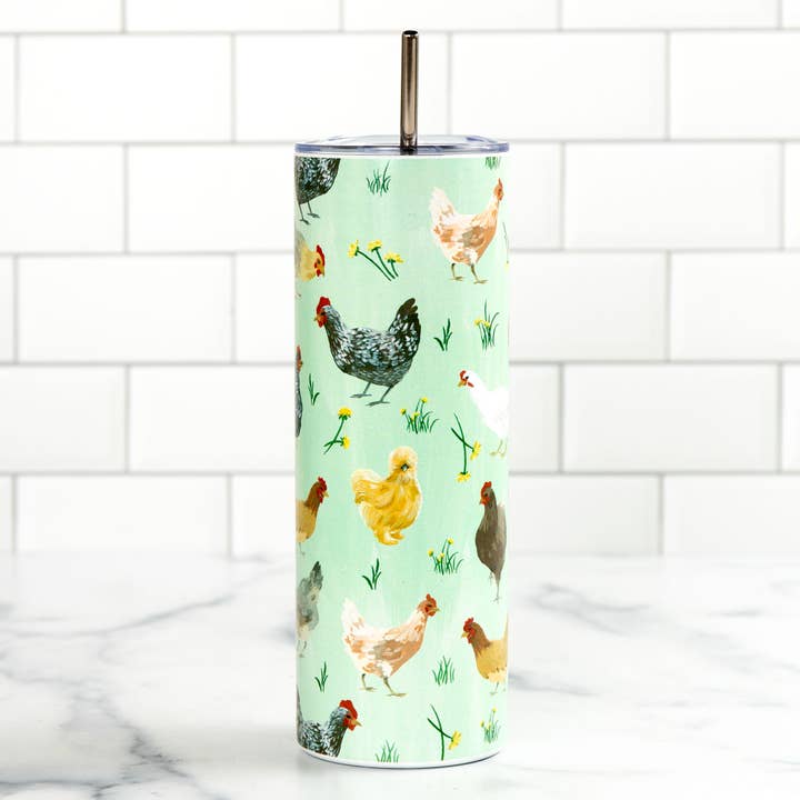 1canoe2 | One Canoe Two Paper Co. - Wholesale Insulated Mug/Tumbler - Chicken Meadows 20oz Stainless Steel Skinny Tumbler