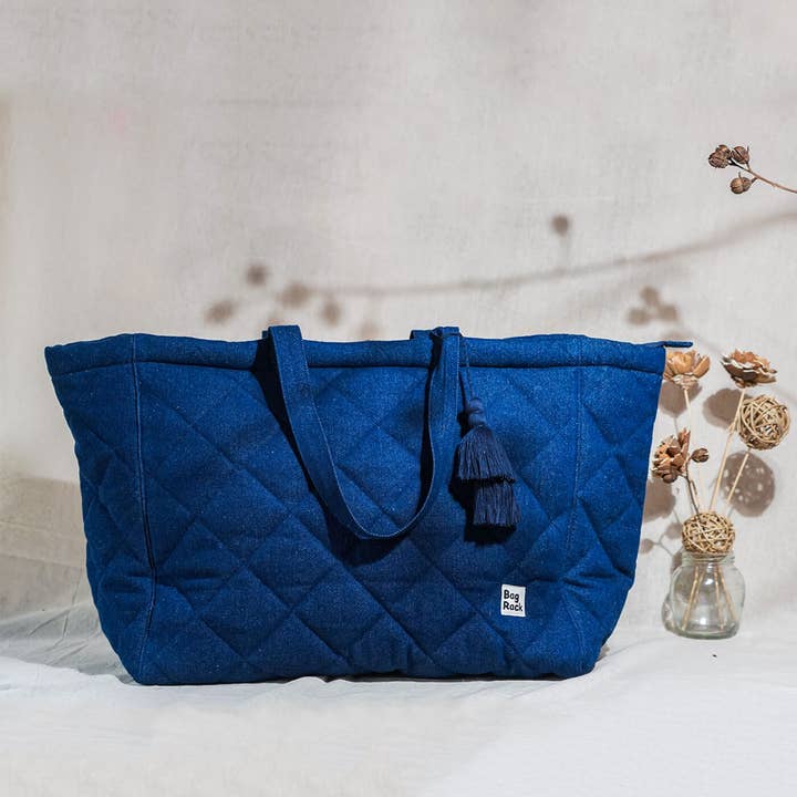 Quiltet denimtaske for engroshandel hos Zwende