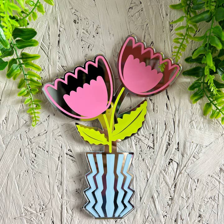 Printed Weird – wholesale Wall mirror – Zig Zag Flowers Mirror