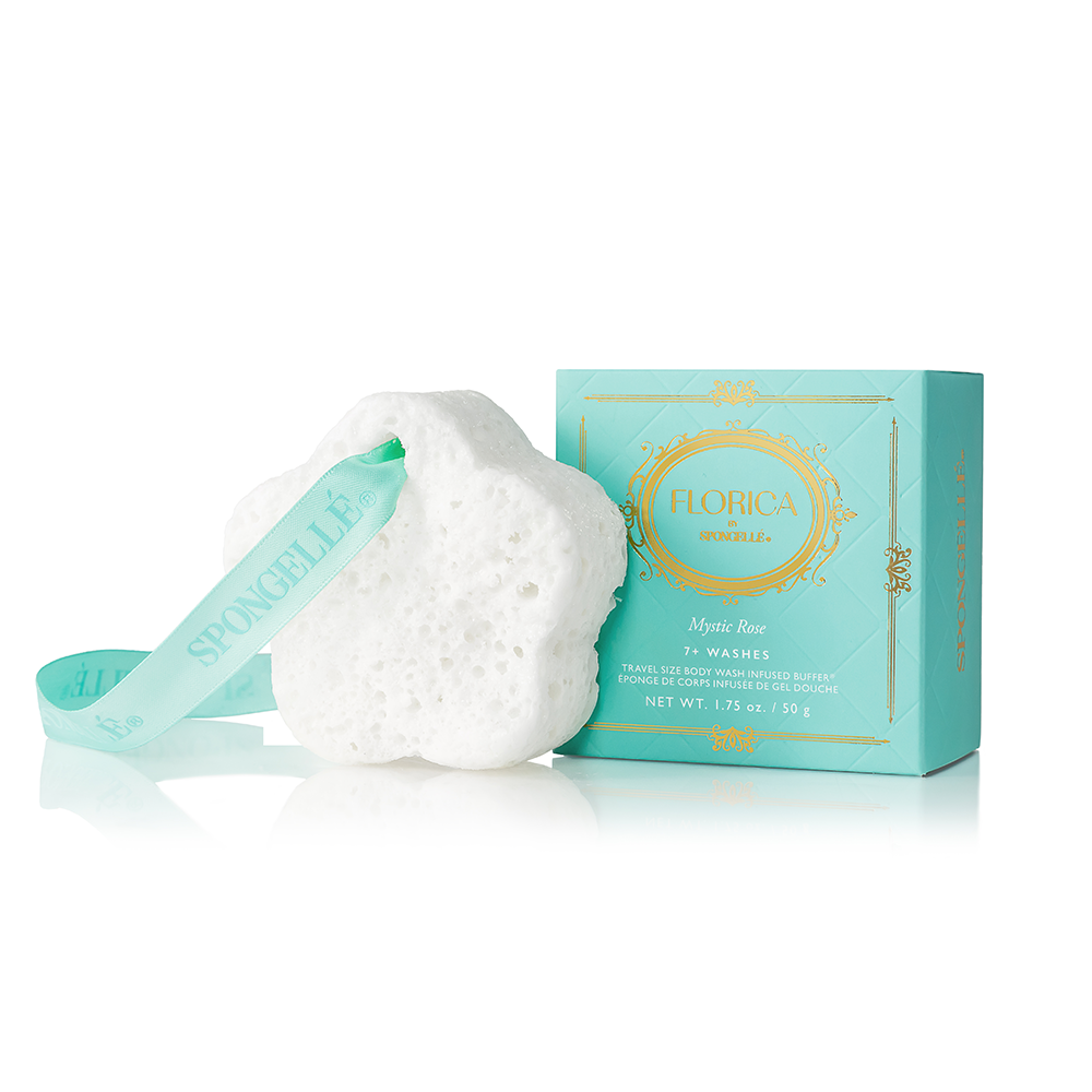 Spongellé | Valentines Day Gifts | Easter Gifts - Wholesale Bath Pouf/Sponge - Mystic Rose Florica Spongette | Soap Sponge | Coastal Scents1