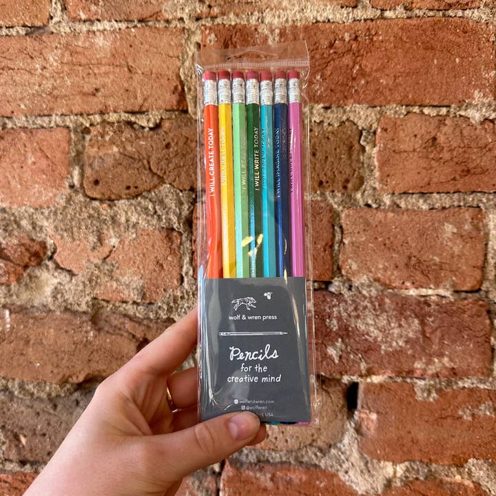 Potloden voor de creatieve geest, set van 7 voor wholesale door Wolf & Wren Press