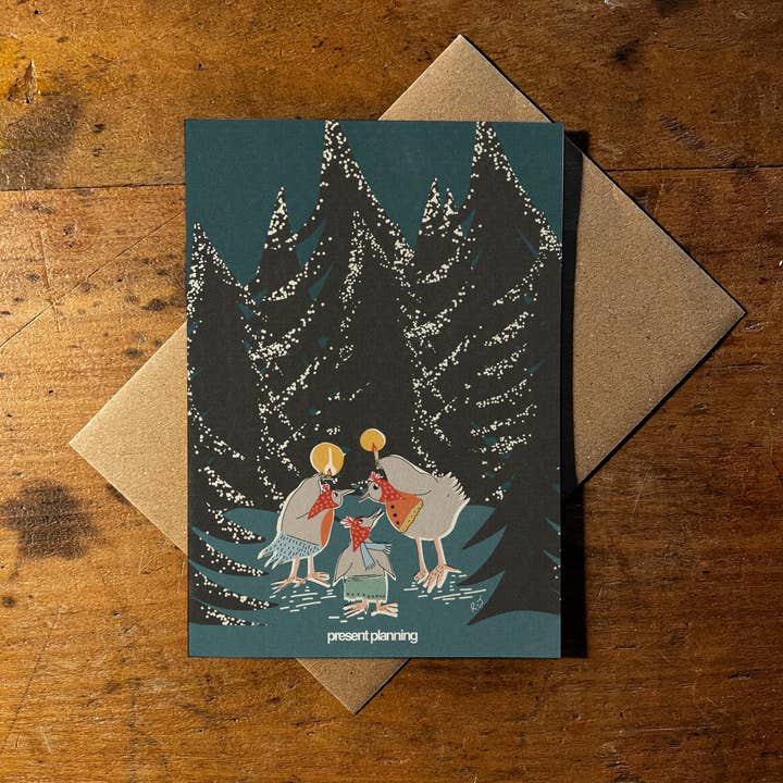 'Actueel Plan' | Volks | Gezellig | Kerstmis A6 Wenskaart voor wholesale door Rebecca Joy Ltd