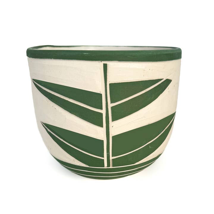 5" handgesneden bladplantenbak voor wholesale door NIKO FAR WEST