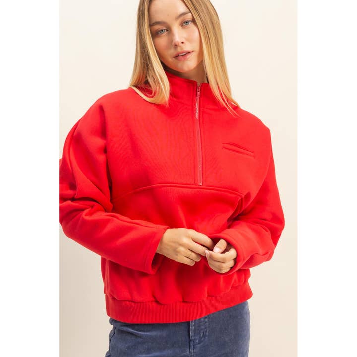 Comfy Half Zip Fleece Sweatshirt and other Purchase Wholesale half zip hoodie. Free Returns & Net 60 Terms on Faire trending on Faire.