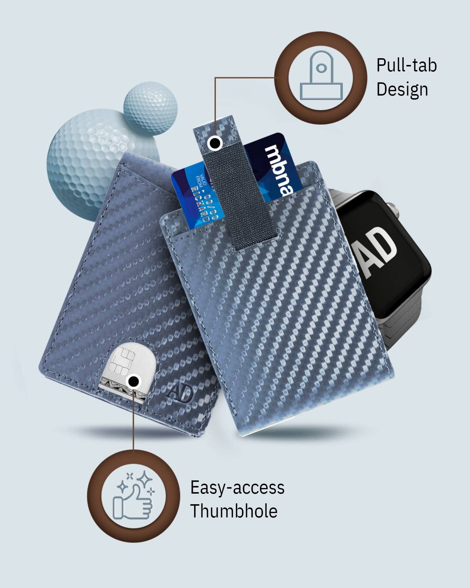 Access Denied Accessories - Vente Portefeuille – homme - Portefeuilles Bifold pour Hommes Portefeuille Mince en Cuir RFID avec Sangle de Tirage21