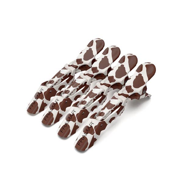 Framar Hair Brushes & Hair Accessories - Wholesale Hair Clip - Women's - FRAMAR Cow Print Alligator Hair Clips For Women, Gator Clips