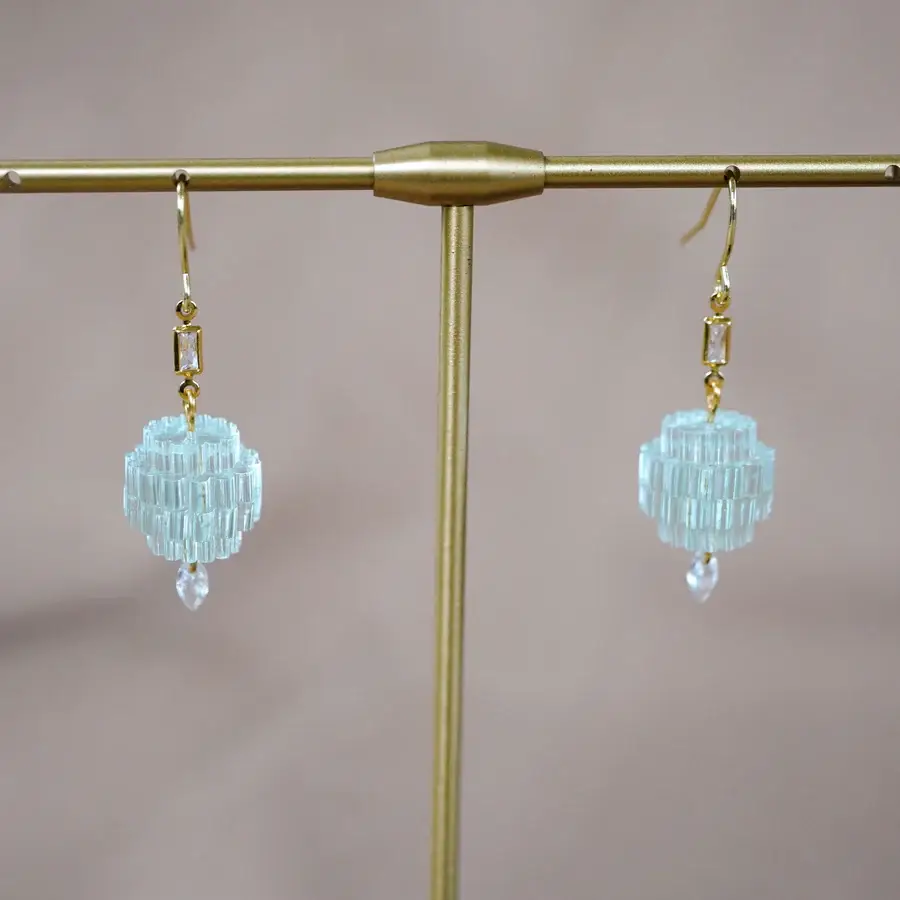 Lassoed Moon - Wholesale Dangle Earrings - Teeny Tiny Crystal Chandelearrings8