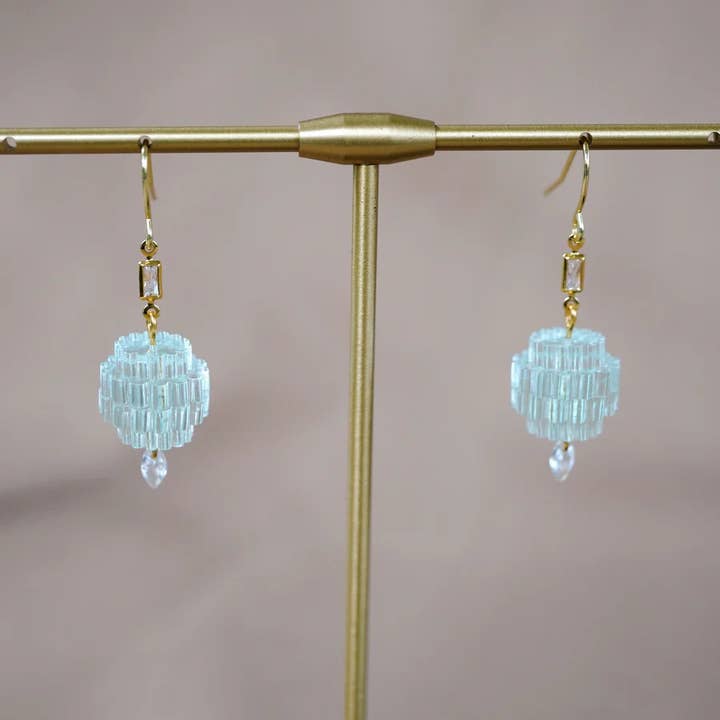 Lassoed Moon - Wholesale Dangle Earrings - Teeny Tiny Crystal Chandelearrings8