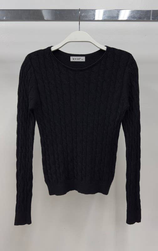 VENTI6 - Wholesale Knit Top - Women's - LONG SLEEVE CABLE KNIT TOP (J151)14