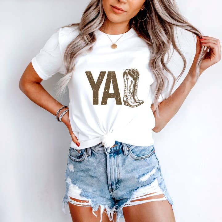 YALL Boots Graphic T-Shirt for wholesale by Trendznmore - Modern Graphic Apparel
