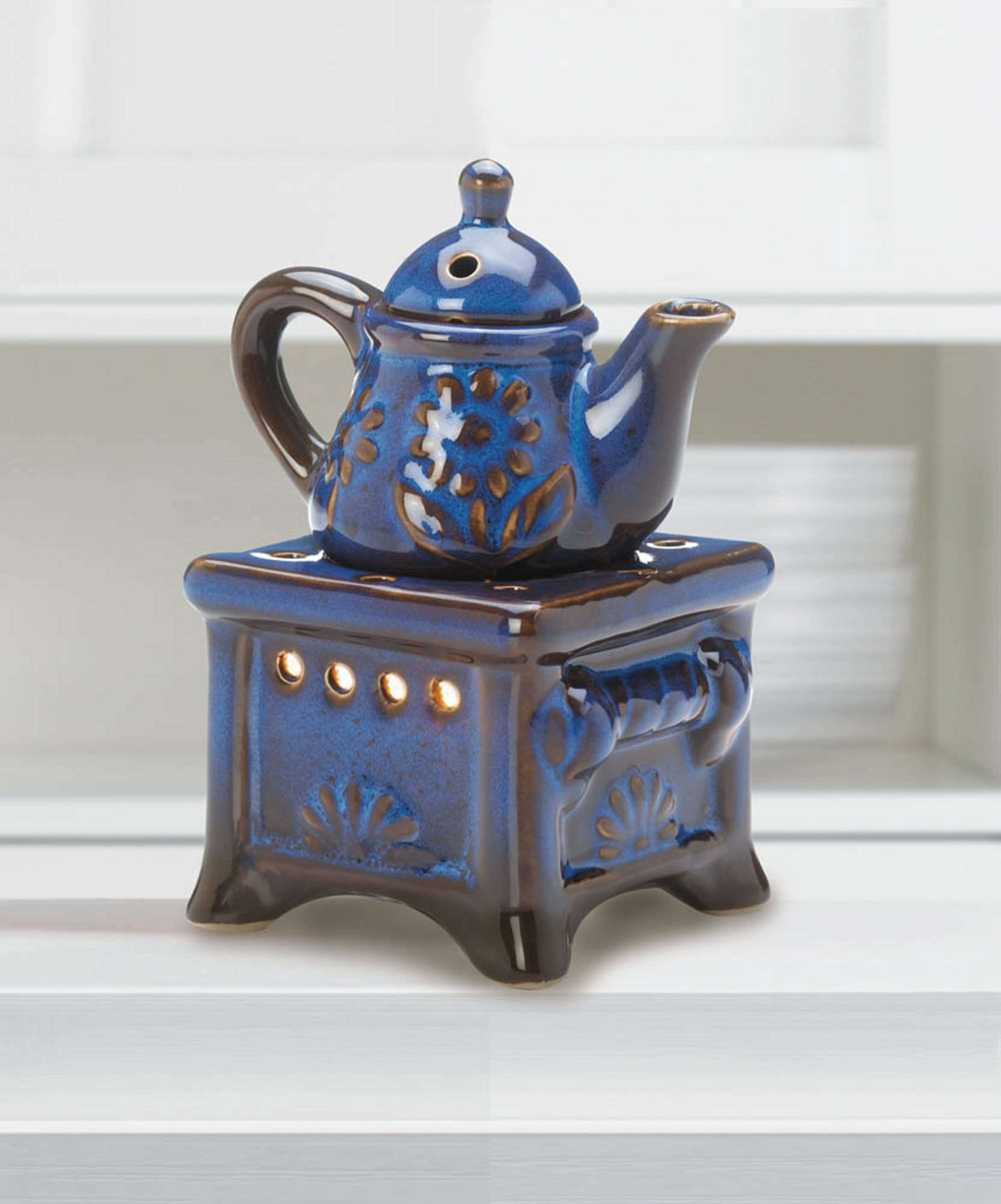 Zingz Home - Wholesale Oil Warmer - Blue Teapot Stove Oil Warmer2