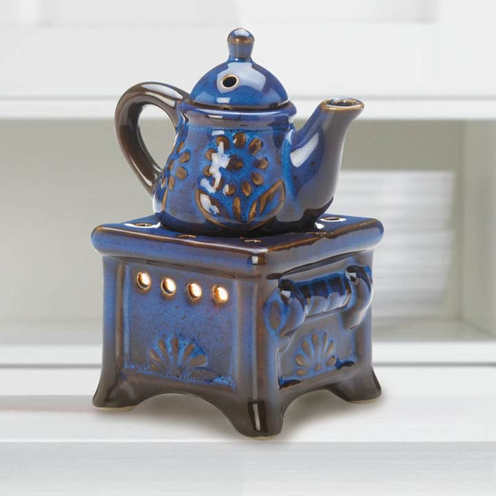 Zingz Home - Wholesale Oil Warmer - Blue Teapot Stove Oil Warmer2