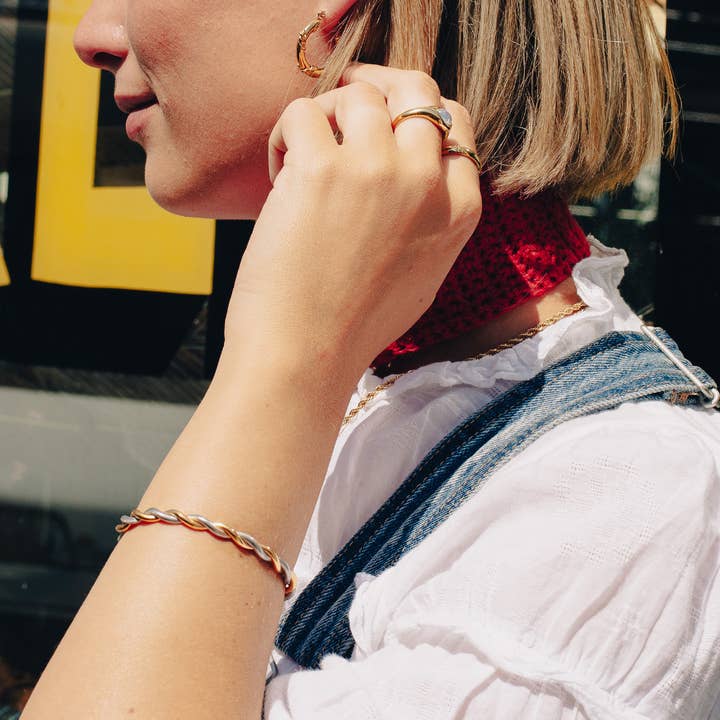 Nordic Muse - Wholesale Cuff Bracelet - Silver Twist Cuff Bangle, Waterproof6