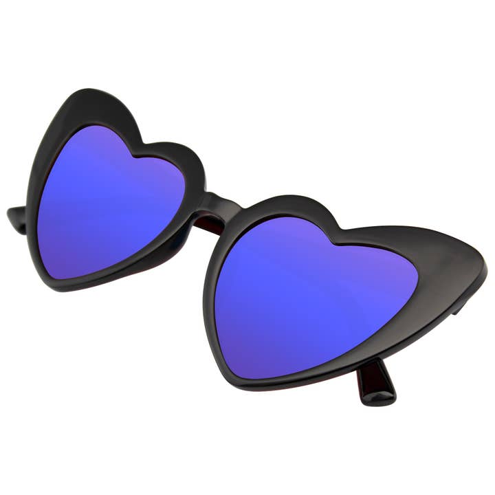Emblem Eyewear – wholesale Sunglasses – Women's – Oversize Cat Eye Heart Shape Mirrored Lens Sunglasses7