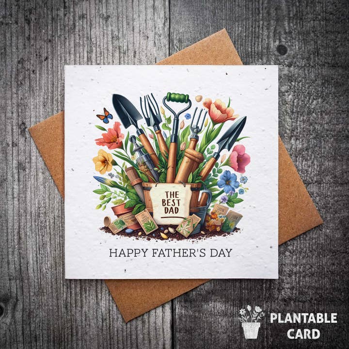 A Gardeners Dreams Plantable Father's Day Seed Card for wholesale by EllieBeanPrints