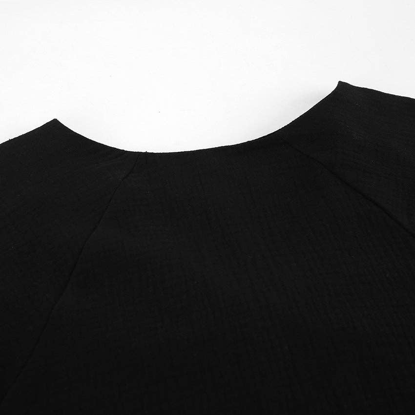 Marayn – wholesale Top & short set (NOT loungewear) – Women’s – French Autumn Chic Bubble Sleeve Top  Shorts Set24