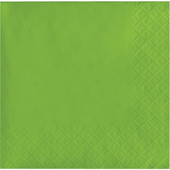 Fresh Lime Green Value Friendly Beverage Napkins, 20/Pkg for wholesale by Bulk Party Decor