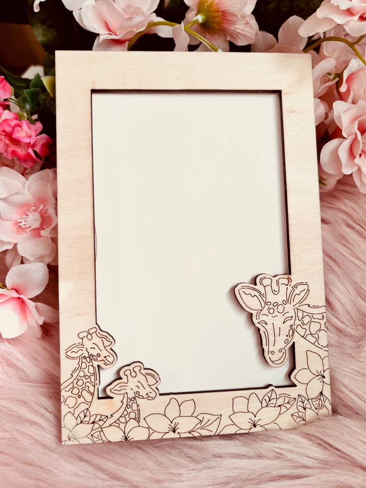 Giraffe Mama Frame Greeting Card for wholesale by Alicia's Wonderland
