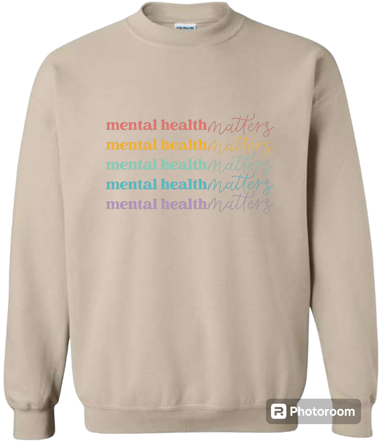 MadeByHBK - Wholesale Graphic Sweatshirt - Unisex - Mental Health Matters Sweatshirt (Sand)1