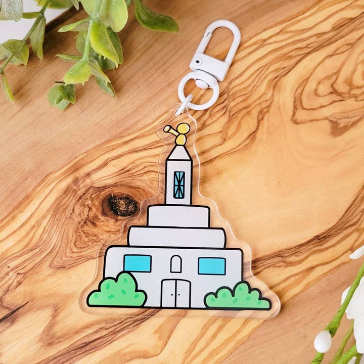 Temple Acrylic Keychain for wholesale by Ivy Lee