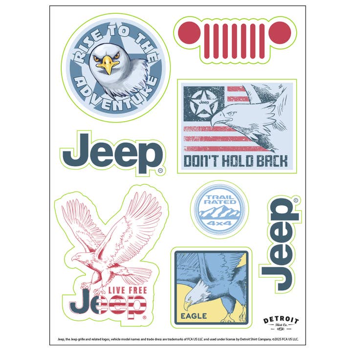 Sticker - Jeep® Eagle - Sheet for wholesale by Detroit Shirt Co.