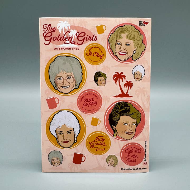 The Red Swan Shop - Wholesale Sticker - Sticker Sheet - The Golden Girls0