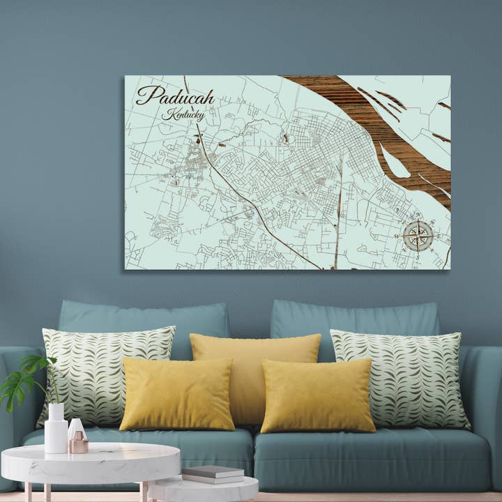 Kentucky: Straßenkarte von Paducah für den Großhandel von Fire & Pine