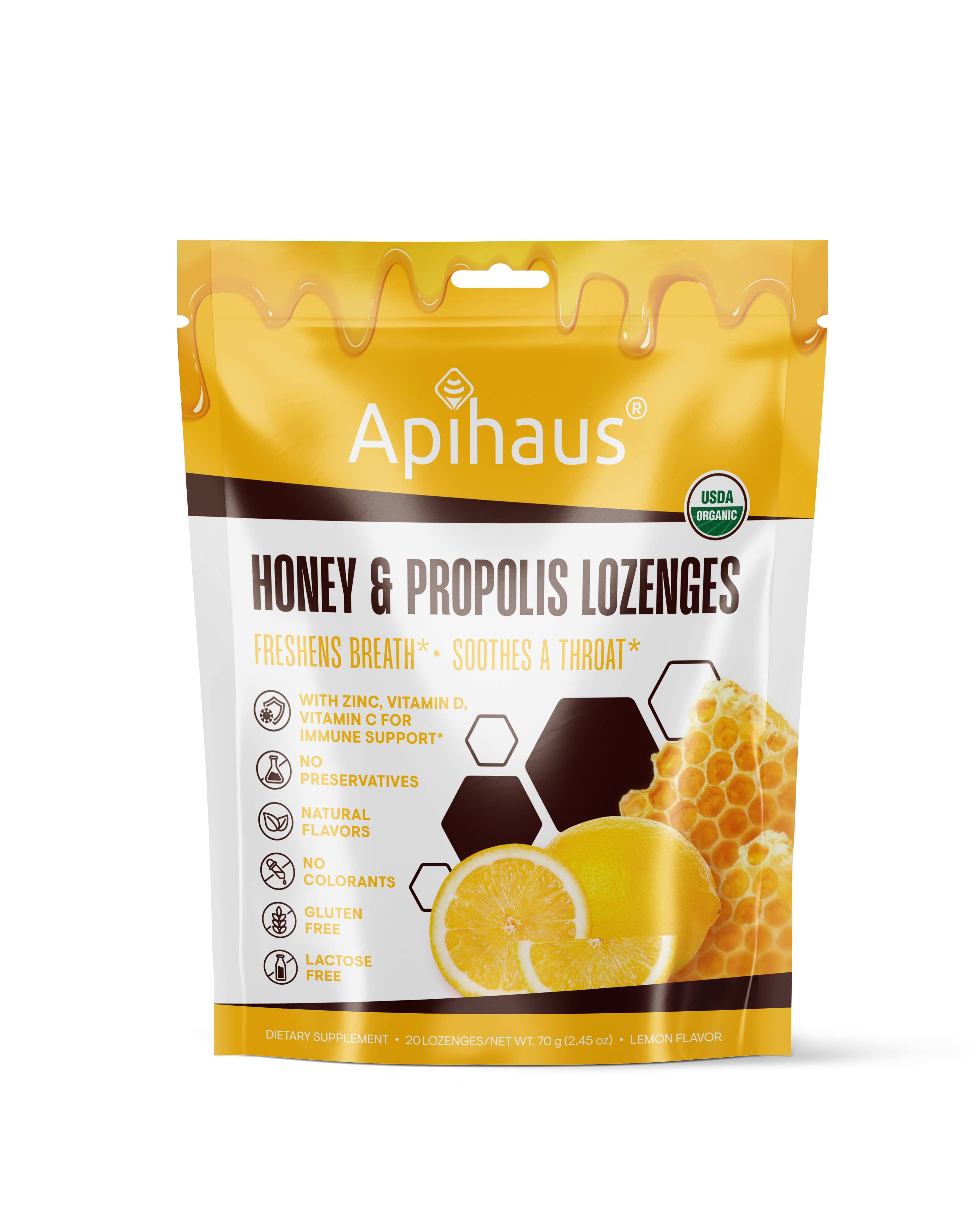 Vando Naturals - Wholesale Lozenges/Cough Drops - Apihaus Honey and Propolis Lozenges Lemon Flavor 20 pcs