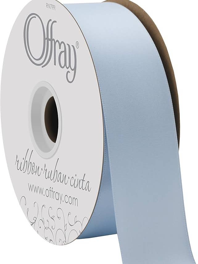 Double-Face Satin Light Blue 1-1/2" x 50 Yards for wholesale by Berwick Offray Ribbon