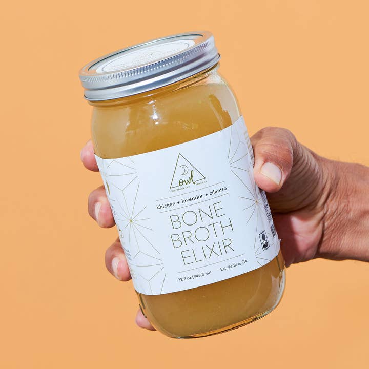 Organic Chicken Bone Broth Elixir for wholesale by OWL Venice