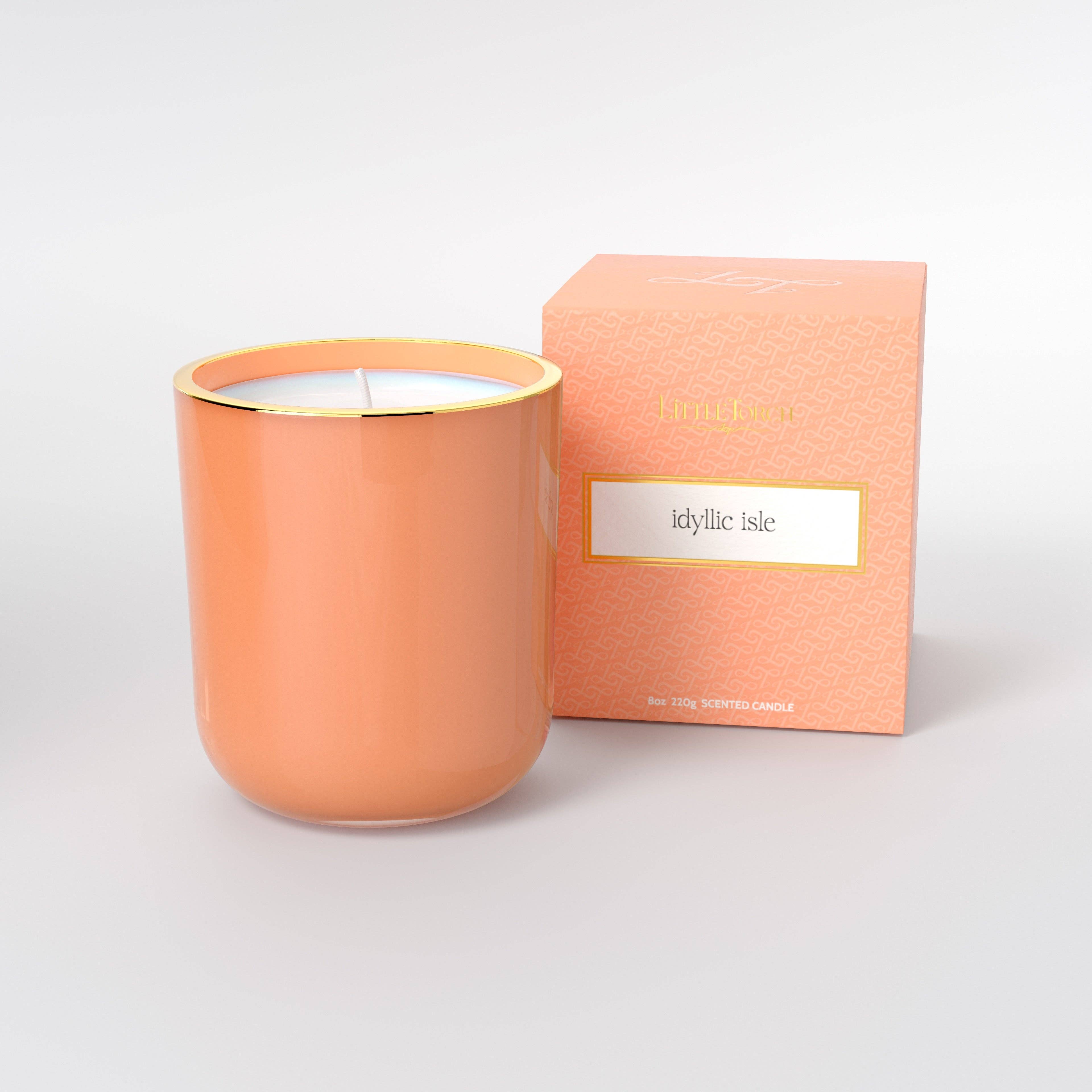 Little Torch - Wholesale Jar/Filled Candle - idyllic isle candle (banana, coconut, and tropical florals)4