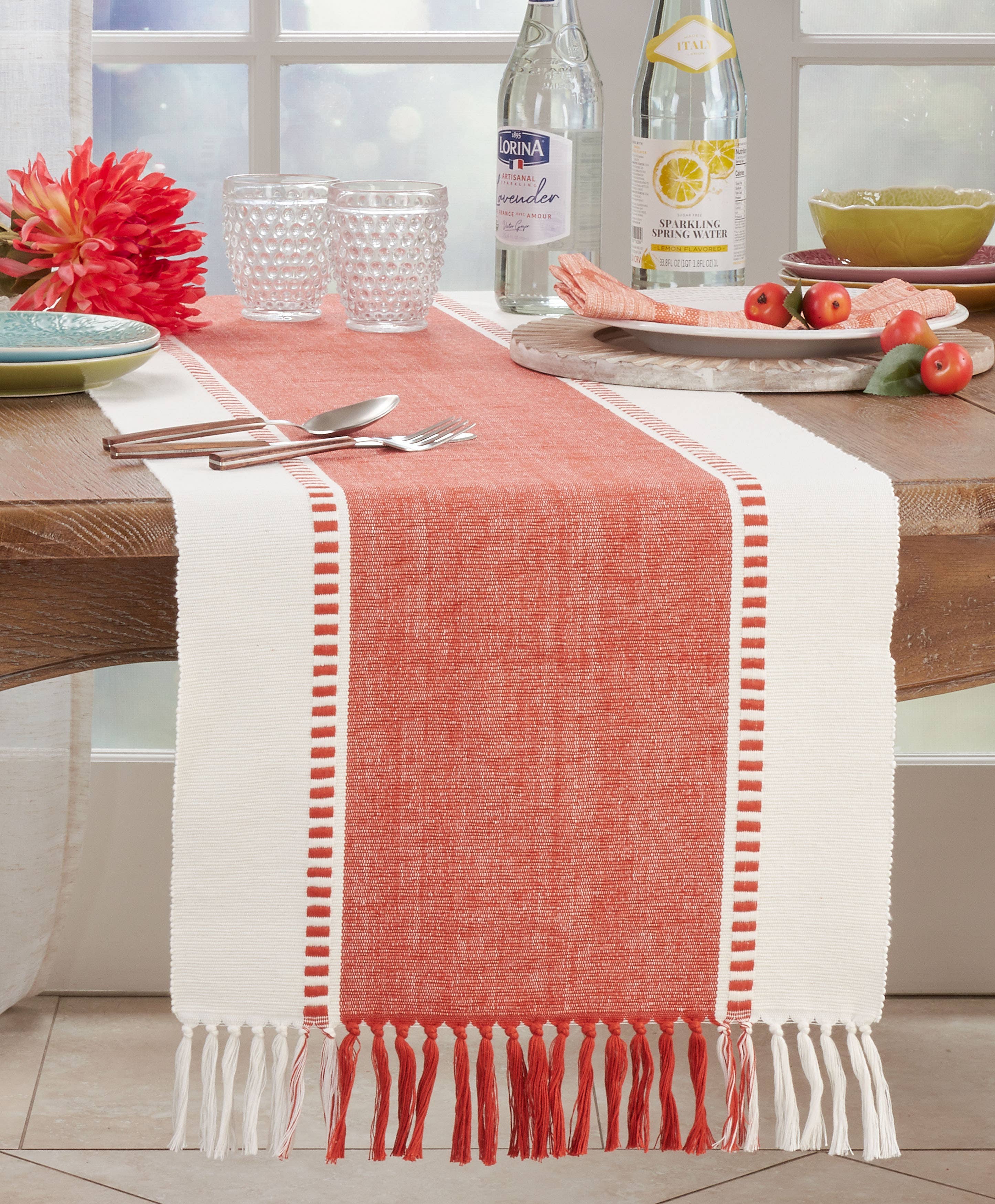 Saro Lifestyle - Wholesale Table Runner - Stripe Runner - Natural Look and Feel10