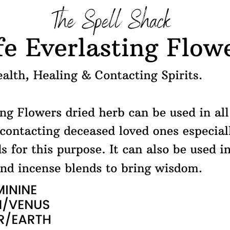 Witchuals - Rituals & Spellwork Apothecary - Wholesale Meditation Supplies - Life Everlasting Flowers