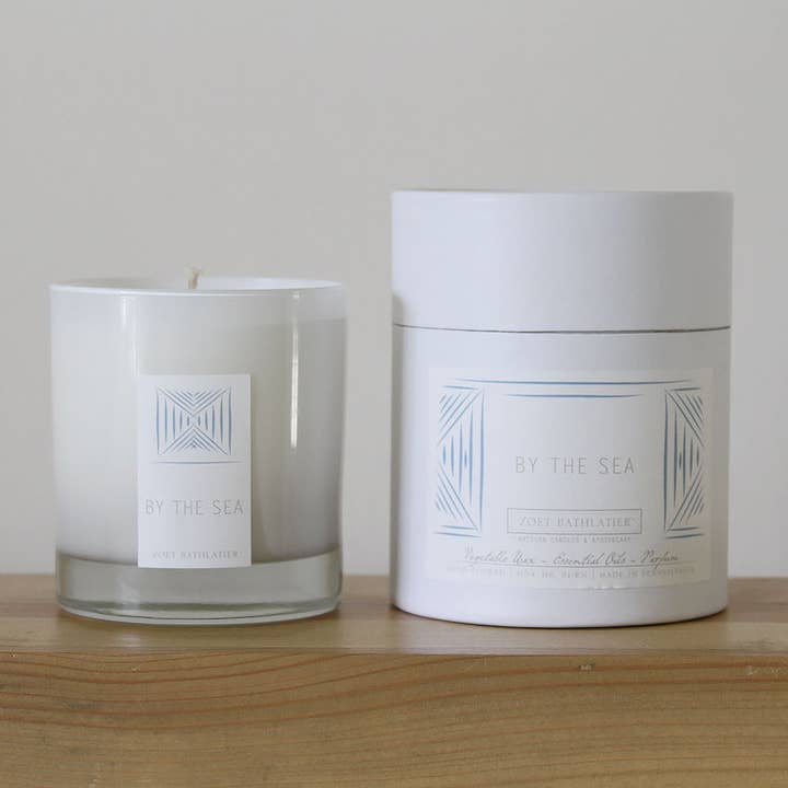 Bougie rustique de 11 oz par la mer pour la vente par Zoet Bathlatier