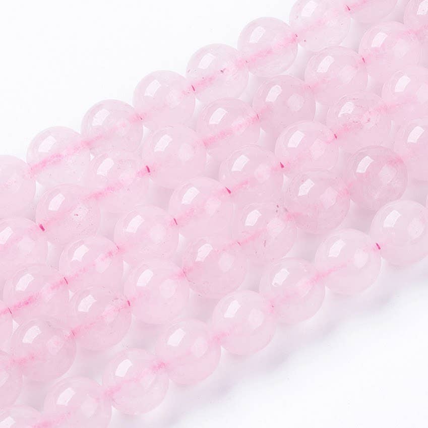 Crystals and Sun Signs - Vente Perle - Perles de quartz rose 6 mm, 8 mm et 10 mm rangs ronds2