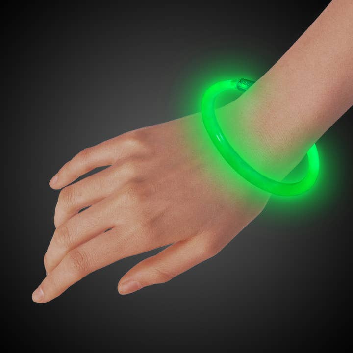 Windy City Novelties - Wholesale Light-Up Toy - Kids & Baby - 3-Pack Supreme Glow 8" Green Bracelets - Party Favor/Prize