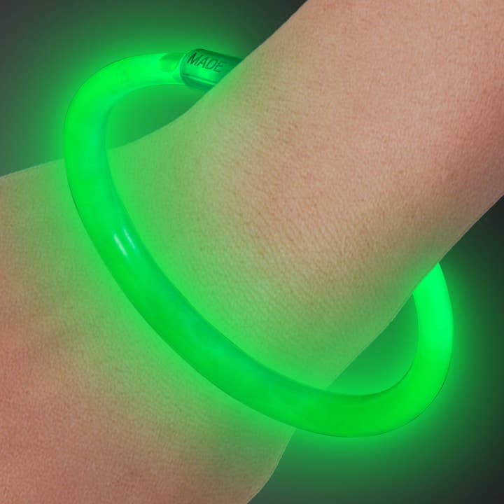 3-Pack Supreme Glow 8" Green Bracelets - Party Favor/Prize for wholesale by Windy City Novelties
