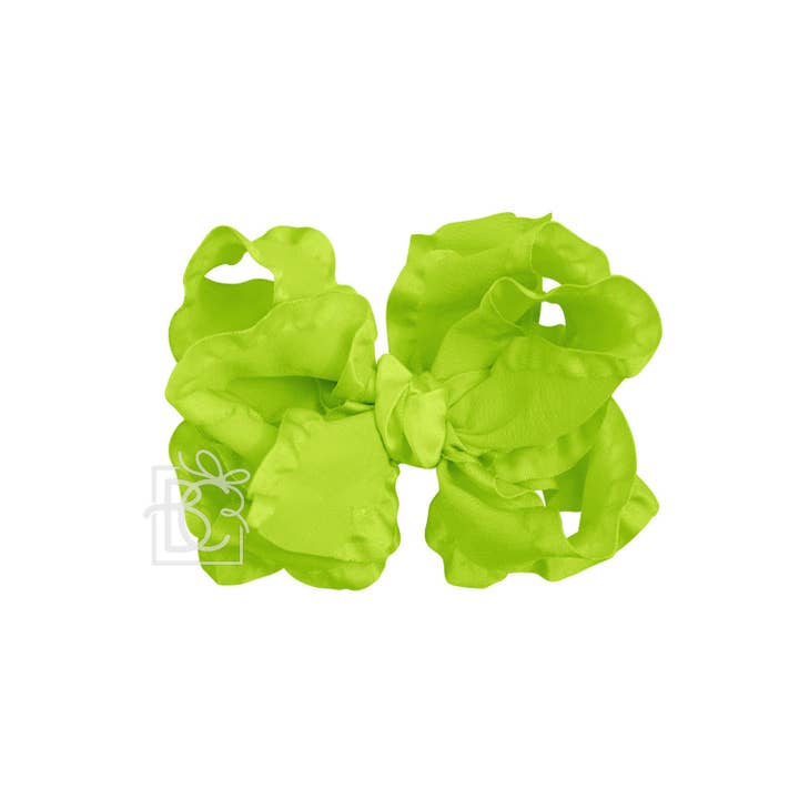 Beyond Creations, LLC - Wholesale Hair Bow - Kids - DOUBLE RUFFLE BOW ON CLIP35