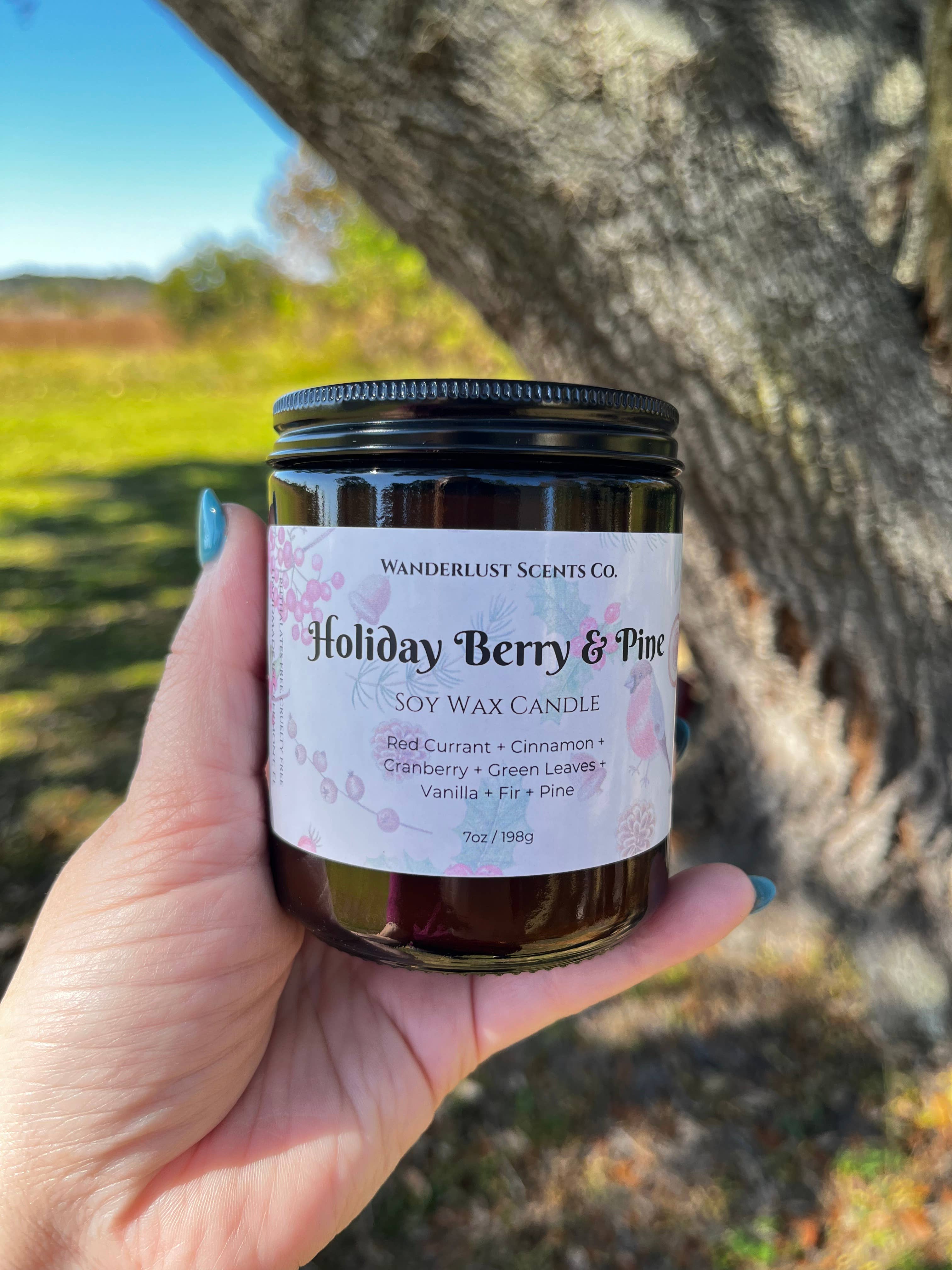 Wanderlust Scents Co. - Wholesale Jar/Filled Candle - Christmas Scented Soy Candles Amber Jar11