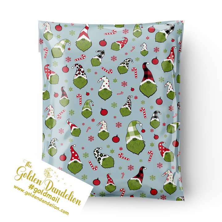 Lot de 50 enveloppes poly 10 x 13 cm « You're a Mean One, Mr. Gnome » pour la vente par The Golden Dandelion