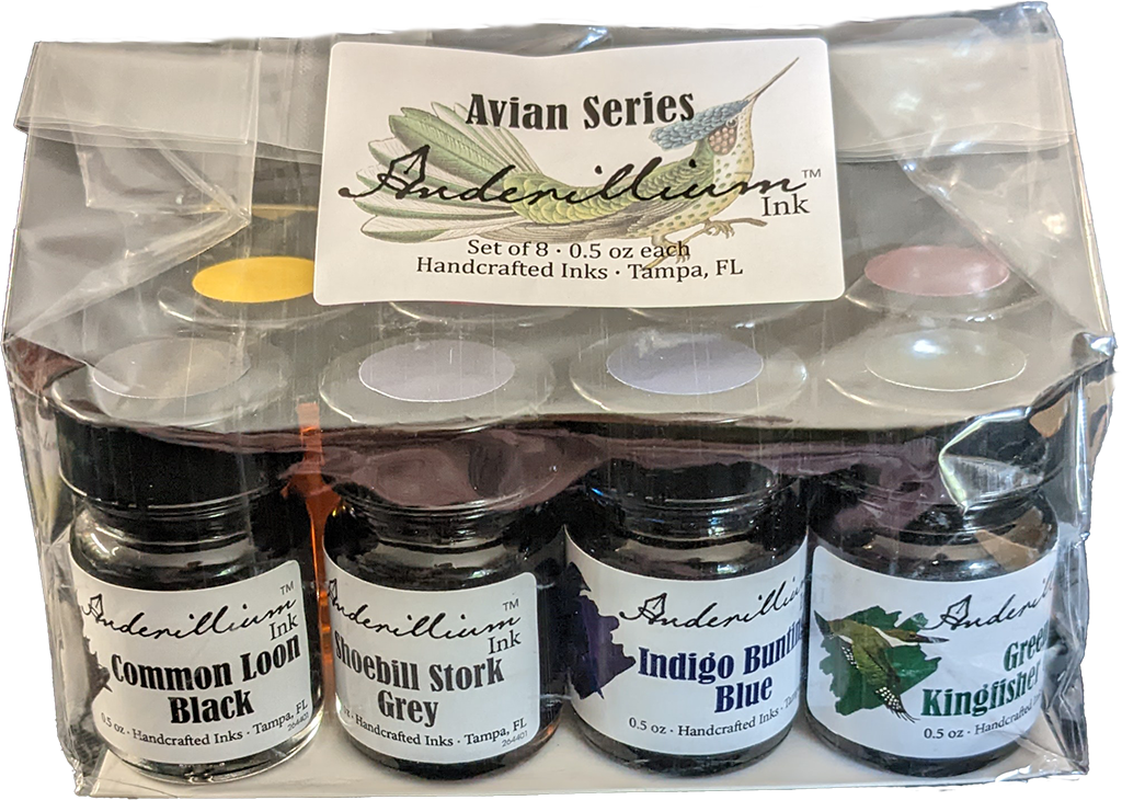 Anderillium Inks - Venta al por mayor Almohadillas de tinta - Set de muestras de tintas Anderillium™ - Serie Avian2