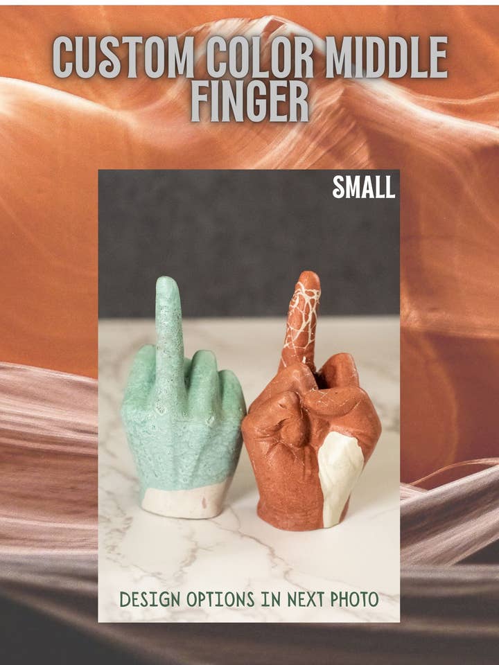 Lindo soporte de anillos de dedo medio de hormigón con colores personalizados para venta al por mayor de Shutterhaus