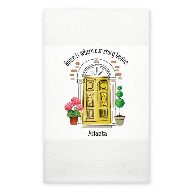 Mariasch Studios - Vente Torchons - Serviette de cuisine - C'est à la maison que notre histoire commence (nom laissé tomber)2