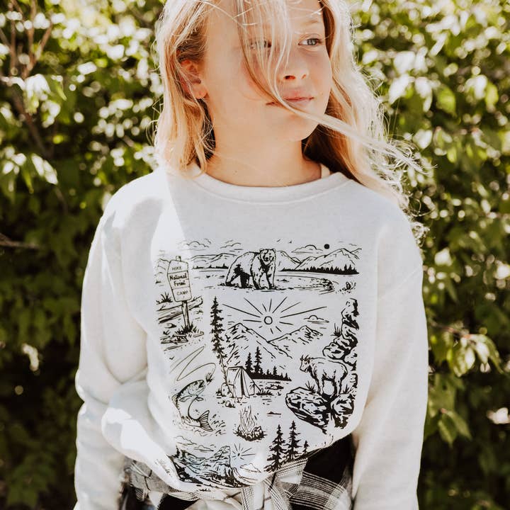 National Forest Børn Pullover - Naturlig Lyng for engroshandel hos The Montana Scene