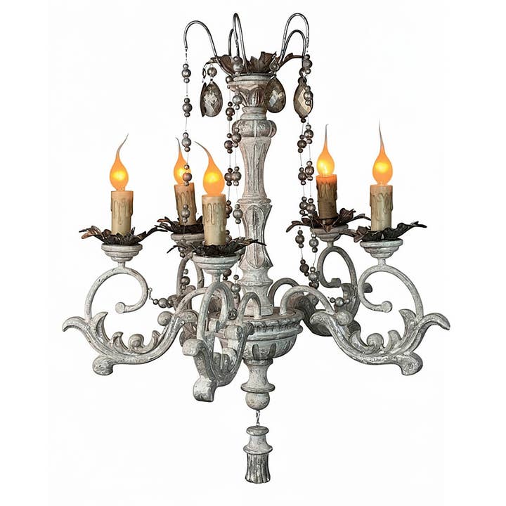 VINTAGE STYLE ANTIQUE REPRODUCTION WOOD CHANDELIER for wholesale by Provence Home