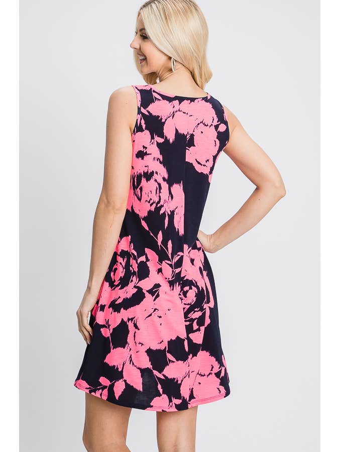 Pink Irene Wholesale - Wholesale Dress - Women's - PLUS FLORAL DRESS WITH SIDE POCKET8