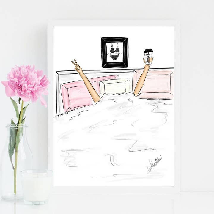 Kaffee im Bett, Wandbild für Schlafzimmer, modisches Wanddekor für den Großhandel von PLTStudio